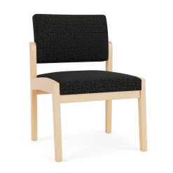 New Castle Wood Armless Guest Chair with Designer Upholstery