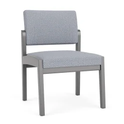 New Castle Wood Armless Guest Chair with Designer Upholstery