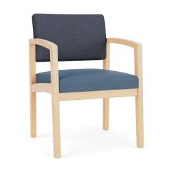 New Castle Wood Guest Chair with Designer Upholstery