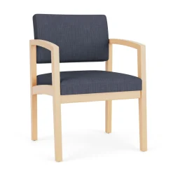 New Castle Wood Guest Chair with Designer Upholstery