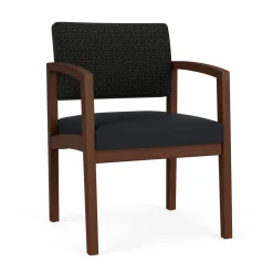 New Castle Wood Guest Chair with Designer Upholstery