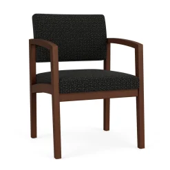 New Castle Wood Guest Chair with Designer Upholstery