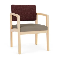 New Castle Wood Guest Chair with Designer Upholstery