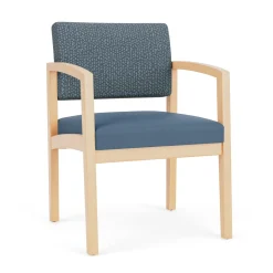 New Castle Wood Guest Chair with Designer Upholstery