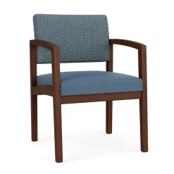 New Castle Wood Guest Chair with Designer Upholstery
