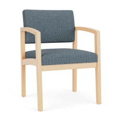 New Castle Wood Guest Chair with Designer Upholstery