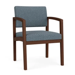 New Castle Wood Guest Chair with Designer Upholstery