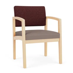 New Castle Wood Guest Chair with Designer Upholstery