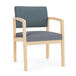 New Castle Wood Guest Chair with Designer Upholstery