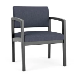 New Castle Wood Oversized Guest Chair with Designer Upholstery