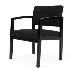 New Castle Wood Oversized Guest Chair with Designer Upholstery