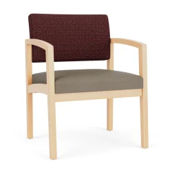 New Castle Wood Oversized Guest Chair with Designer Upholstery