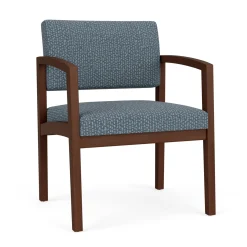 New Castle Wood Oversized Guest Chair with Designer Upholstery