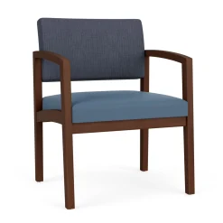 New Castle Wood Oversized Guest Chair with Designer Upholstery