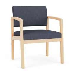 New Castle Wood Oversized Guest Chair with Designer Upholstery