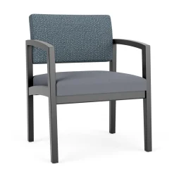 New Castle Wood Oversized Guest Chair with Designer Upholstery