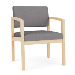 New Castle Wood Oversized Guest Chair with Designer Upholstery