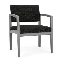 New Castle Wood Oversized Guest Chair with Designer Upholstery