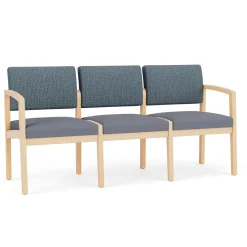 New Castle Wood Three Seater with Designer Upholstery