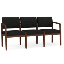 New Castle Wood Three Seater with Designer Upholstery