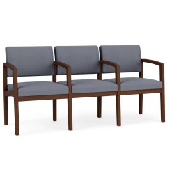 New Castle Wood Three Seater with Center Arms with Standard Upholstery