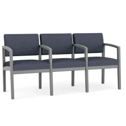 New Castle Wood Three Seater with Center Arms with Designer Upholstery