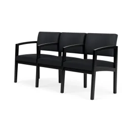 New Castle Wood Three Seater with Center Arms with Designer Upholstery