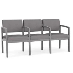 New Castle Wood Three Seater with Center Arms with Designer Upholstery