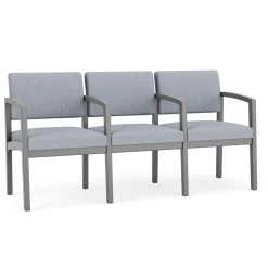 New Castle Wood Three Seater with Center Arms with Designer Upholstery