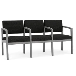 New Castle Wood Three Seater with Center Arms with Designer Upholstery