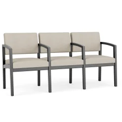 New Castle Wood Three Seater with Center Arms with Designer Upholstery