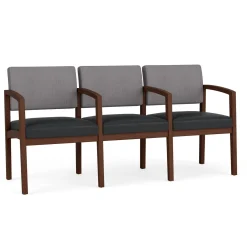 New Castle Wood Three Seater with Center Arms with Designer Upholstery