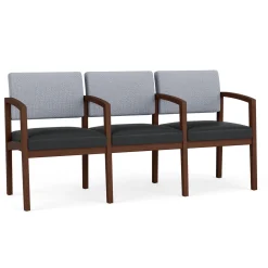 New Castle Wood Three Seater with Center Arms with Designer Upholstery