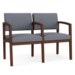 New Castle Wood Two Seater with Center Arm with Standard Upholstery