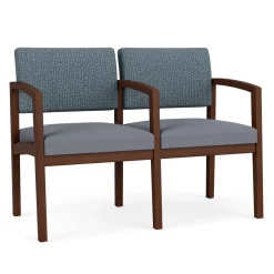 New Castle Wood Two Seater with Center Arm with Designer Upholstery