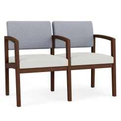 New Castle Wood Two Seater with Center Arm with Designer Upholstery