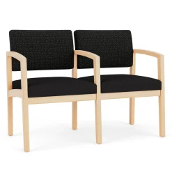 New Castle Wood Two Seater with Center Arm with Designer Upholstery