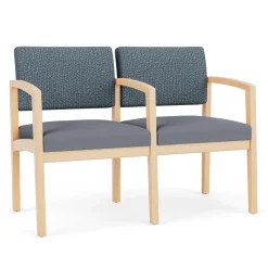 New Castle Wood Two Seater with Center Arm with Designer Upholstery
