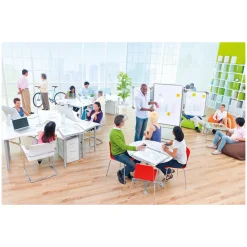 Nexus Double-Sided Mobile Easel Porcelain Magnetic Whiteboard 34