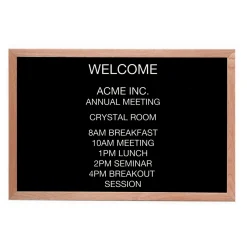 Open Faced Oak Wood Frame Letter Board 36"Wx24"H