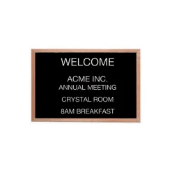 Open Faced Oak Wood Frame Letter Board 18"Wx12"H