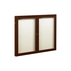 Outdoor Enclosed Bulletin Board w/Aluminum Wood Look Finish - 48