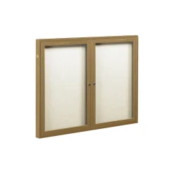 Outdoor Enclosed Bulletin Board w/Aluminum Wood Look Finish - 48