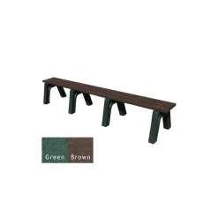 Outdoor Recycled Plastic Flat Economy Bench 8'