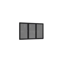 Ovation 3 Door Enclosed Fabric Bulletin Board 6'Wx4'H
