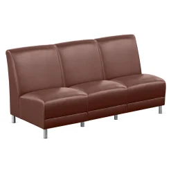 Parkside Armless Three Seat Sofa in Faux Leather - 64.5