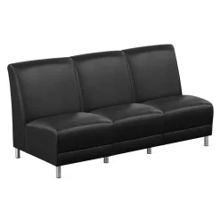 Parkside Armless Three Seat Sofa in Faux Leather - 64.5