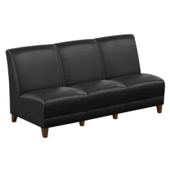 Parkside Armless Three Seat Sofa in Faux Leather - 64.5