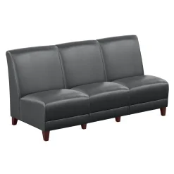 Parkside Armless Three Seat Sofa in Faux Leather - 64.5