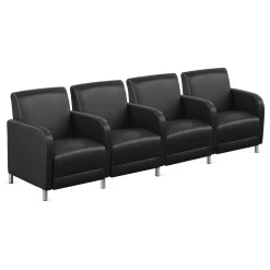Parkside Four Seater with Center Arm in Faux Leather - 99.5